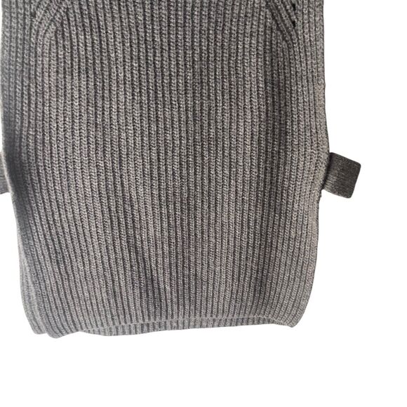 J.O.A. Los Angeles Large Gray Turtleneck Sleeveless Cable Knit Poncho Sweater - Picture 3 of 9